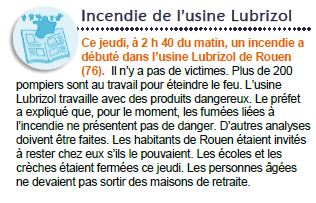 Incendie de l’usine Lubrizol à Rouen