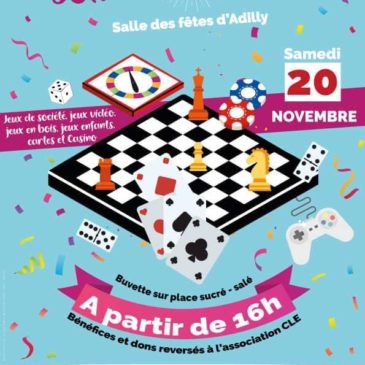 Venez à la soirée jeux organisée par la Bie d’Houille ! – au bénéfice de CLÉ