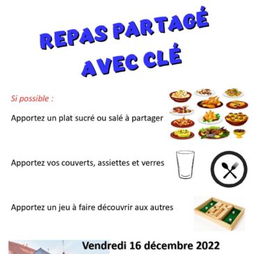 Repas partagé et après-midi jeux de décembre